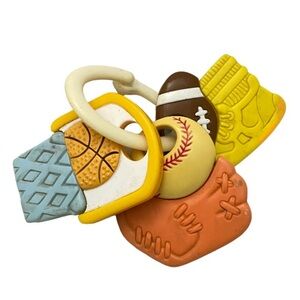 Safety First 1st Baby Teething Key Ring Sports Balls Soft Flexible 1991 Vintage